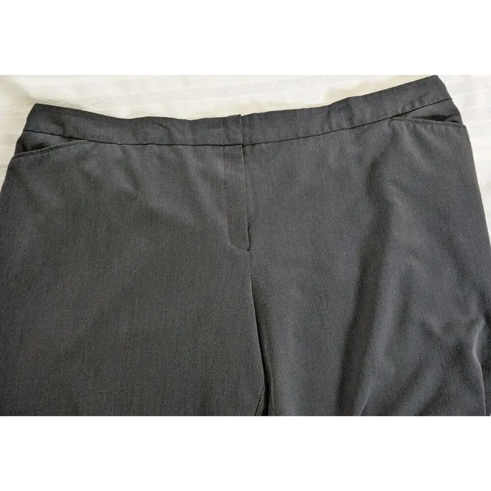 Avenue Womens Plus Size Super Stretch Trousers Ankle Pants Gray US SZ30P